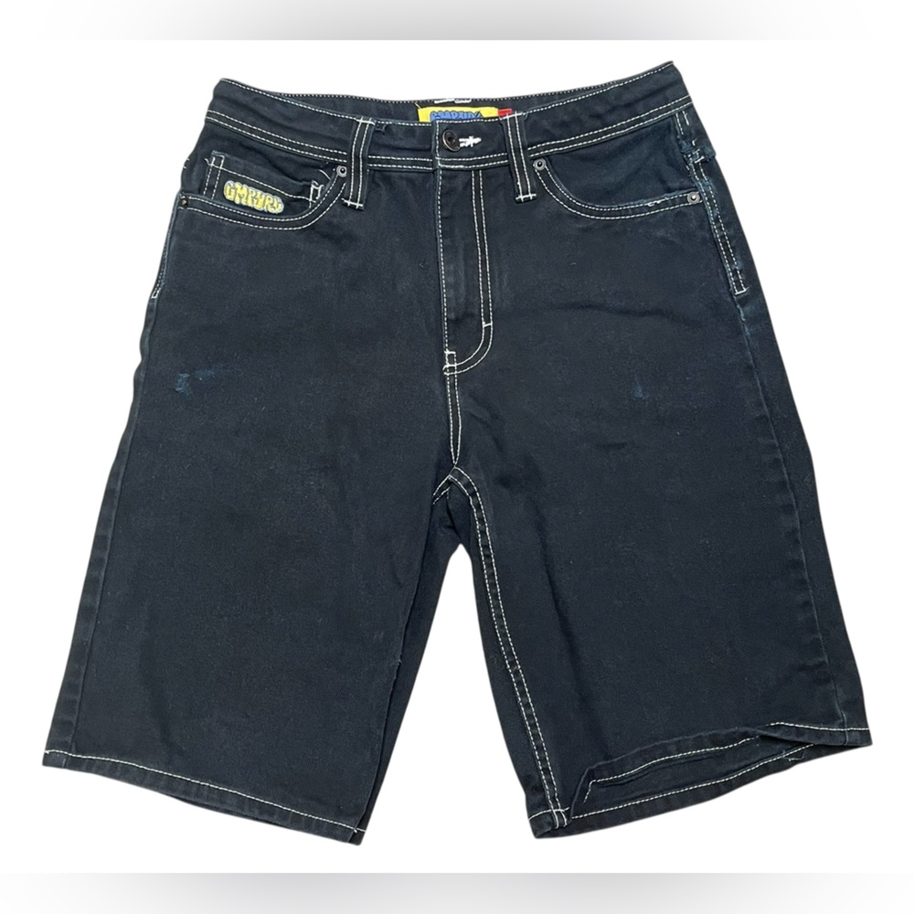 Empyre Youth Ultra Loose black denim skate shorts